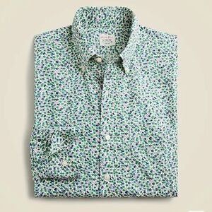 NWT J. Crew Tall Secret Wash Cotton Poplin Button Down Shirt Ellis Floral M T